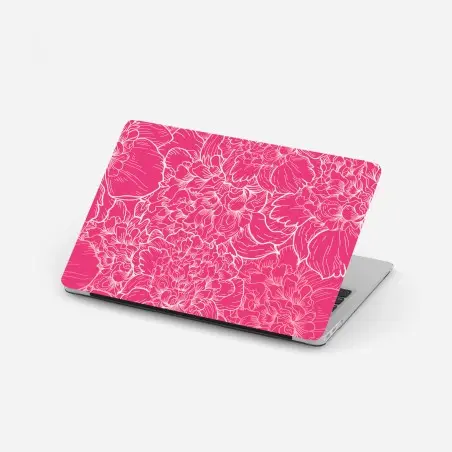 Sticker pour ordinateur portable motif floral de pivoines rose et blanc – Wallnifity®