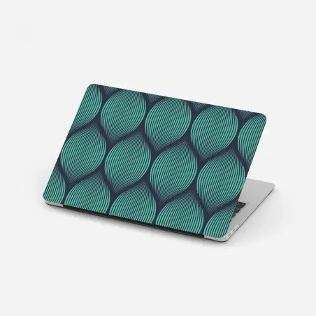 Sticker pour ordinateur portable motif géométrique turquoise et bleu marine – Wallnifity®