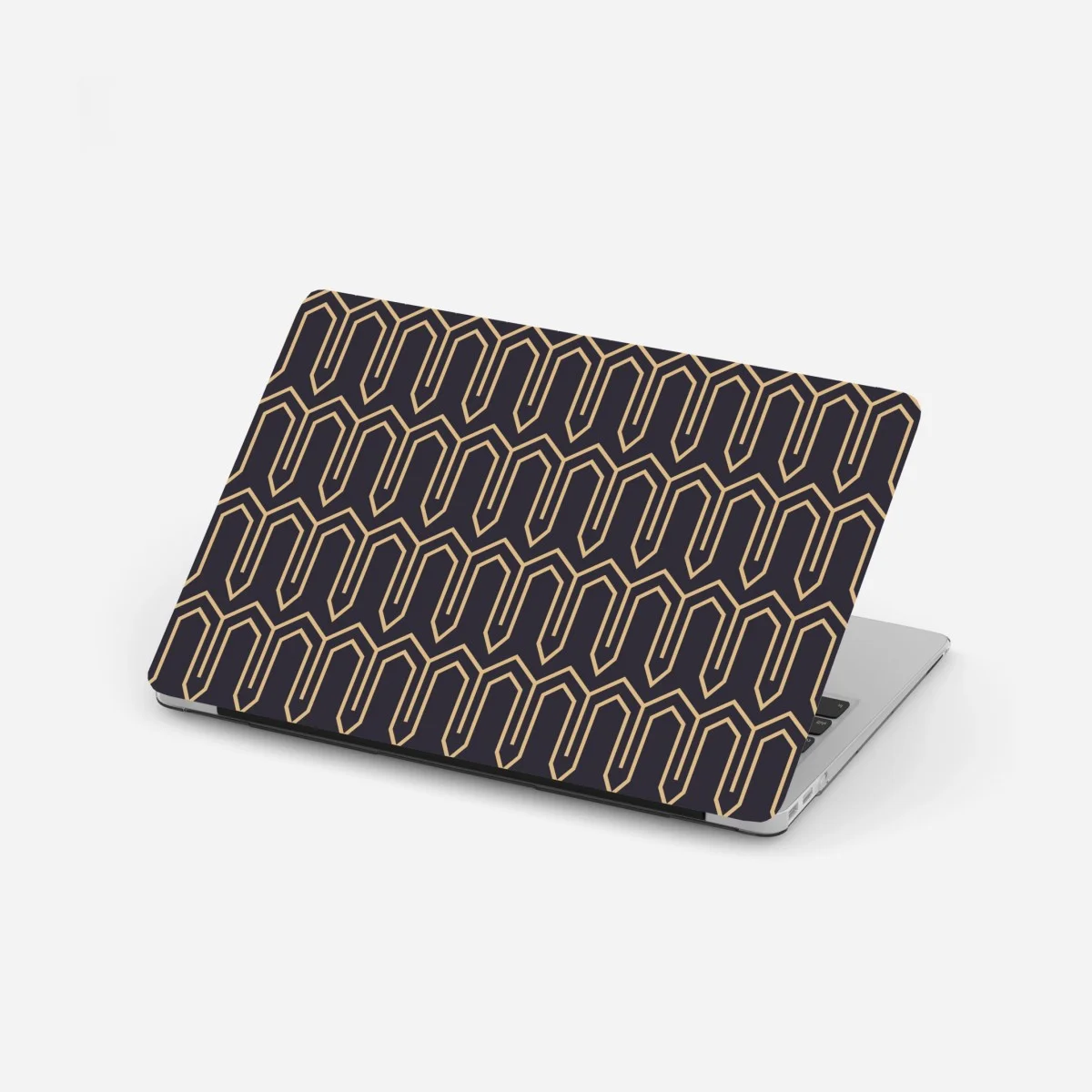 Sticker pour ordinateur portable motif art déco doré sur fond bleu marine – Wallnifity® Sticker pour ordinateur portable motif art déco doré sur fond bleu marine – Wallnifity®