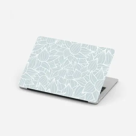 Sticker pour ordinateur portable motif floral délicat bleu pastel – Wallnifity®