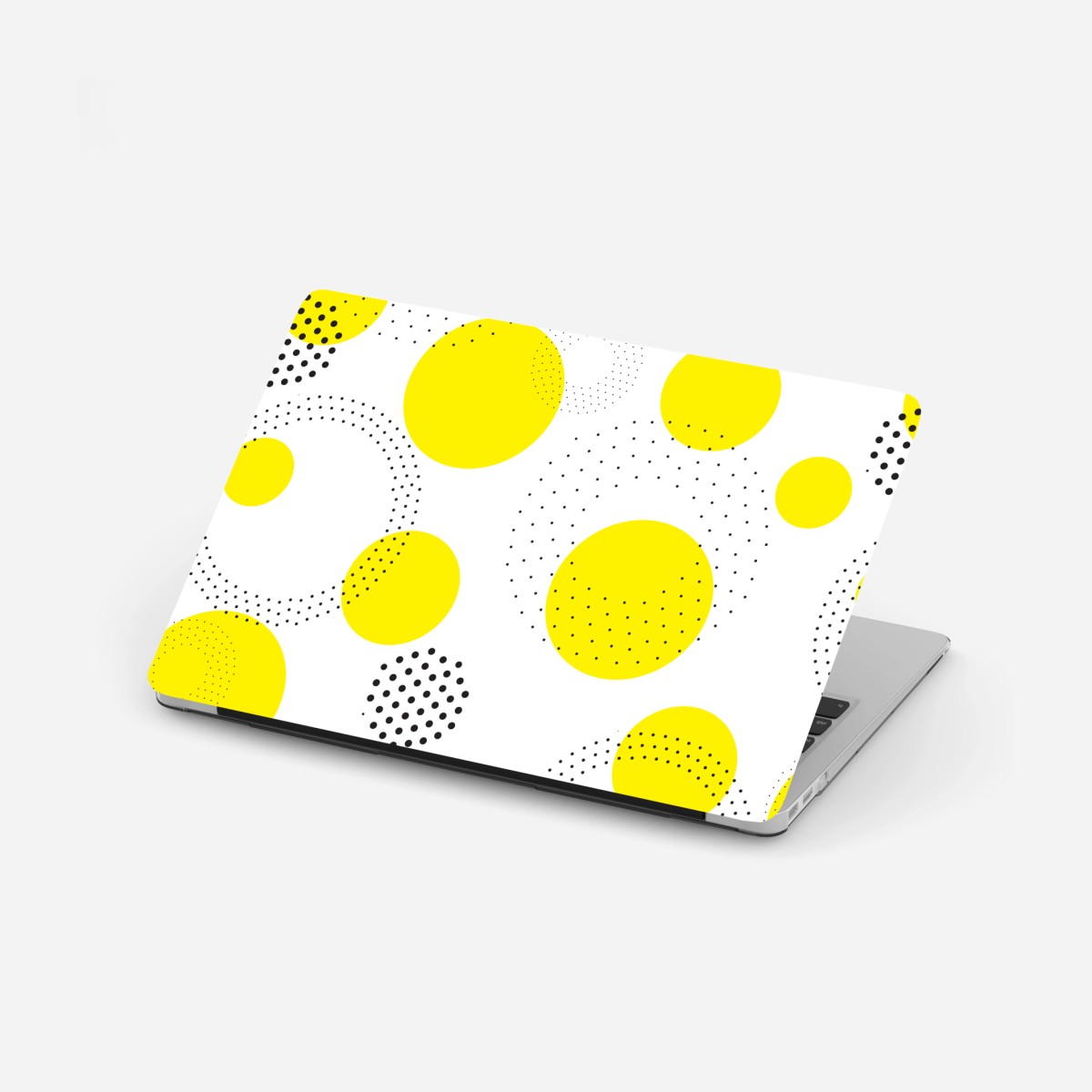Sticker pour ordinateur portable motif géométrique de cercles jaunes – Wallnifity®