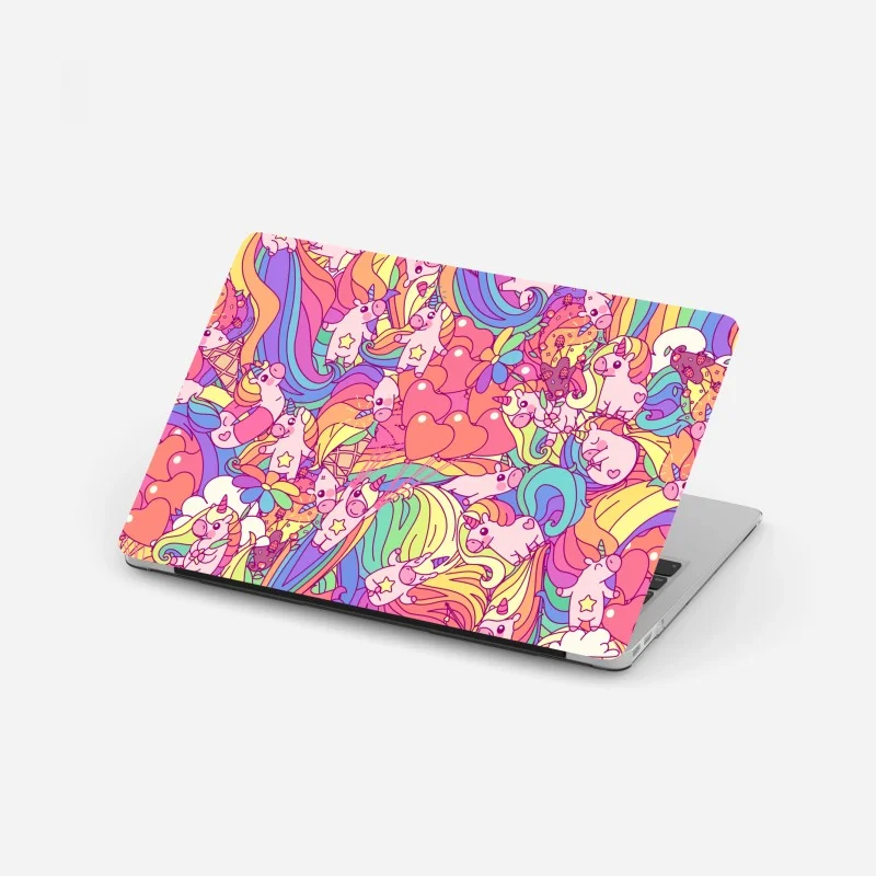 Sticker pour ordinateur portable rêve de licornes arc-en-ciel – Wallnifity®