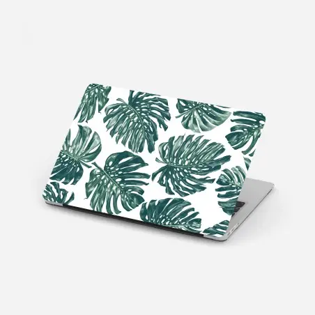Sticker pour ordinateur portable feuilles de monstera motif tropical élégant – Wallnifity®