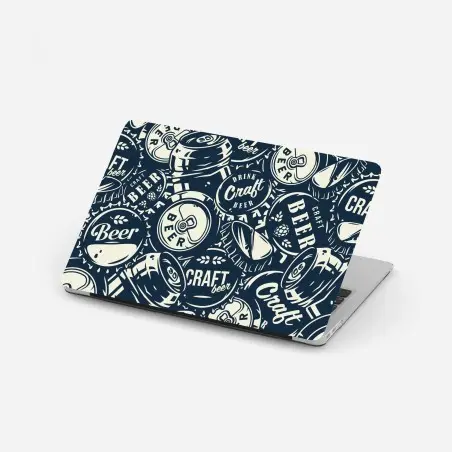 Sticker pour ordinateur portable motif bière artisanale rétro et graphique – Wallnifity®