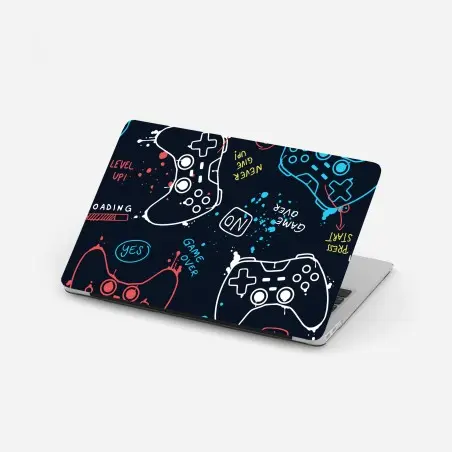 Sticker pour ordinateur portable motif manettes gamer néon et éclaboussures – Wallnifity®