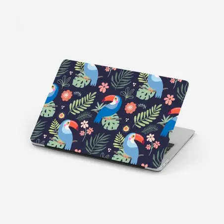 Sticker pour ordinateur portable motif tropical de toucans et de feuillages – Wallnifity®