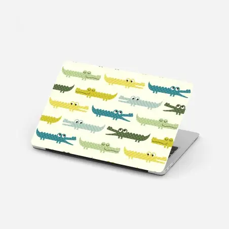 Sticker pour ordinateur portable motif crocodiles pastel pour chambre d'enfant – Wallnifity®
