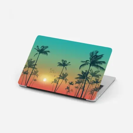 Sticker pour ordinateur portable coucher de soleil tropical aux palmiers – Wallnifity®