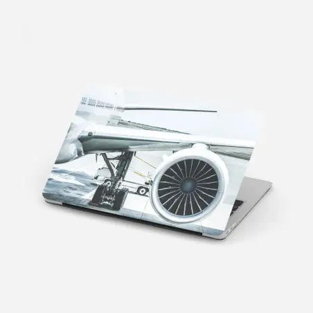 Sticker pour ordinateur portable détail moteur d'avion au terminal – Wallnifity®