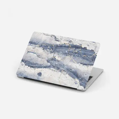 Sticker pour ordinateur portable marbre bleu veiné d'or – Wallnifity®
