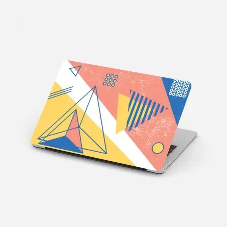 Sticker pour ordinateur portable composition géométrique rétro aux couleurs pastel – Wallnifity®