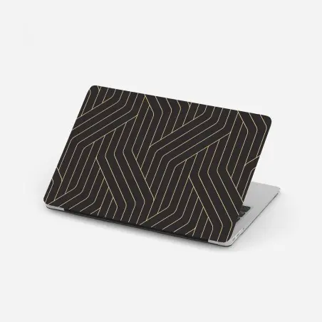 Sticker pour ordinateur portable motif géométrique art déco noir et or – Wallnifity®