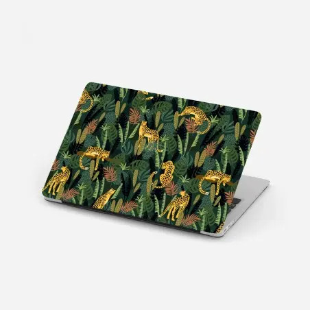 Sticker pour ordinateur portable motif jungle aux léopards dorés – Wallnifity®