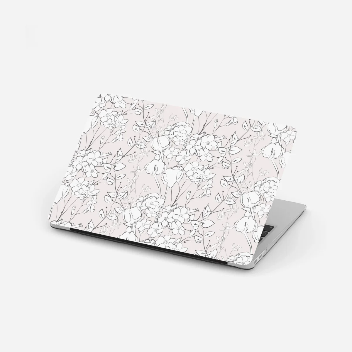 Sticker pour ordinateur portable motif floral délicat sur fond rose pâle – Wallnifity® Sticker pour ordinateur portable motif floral délicat sur fond rose pâle – Wallnifity®