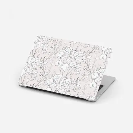 Sticker pour ordinateur portable motif floral délicat sur fond rose pâle – Wallnifity®