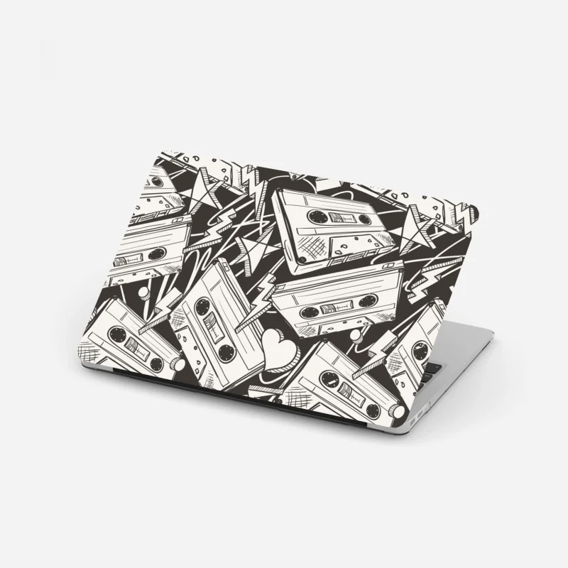 Sticker pour ordinateur portable ambiance rétro cassettes et croquis noir et blanc – Wallnifity® Sticker pour ordinateur portable ambiance rétro cassettes et croquis noir et blanc – Wallnifity®