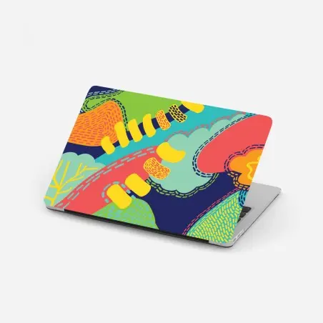 Sticker pour ordinateur portable abstraction organique aux couleurs vives – Wallnifity®