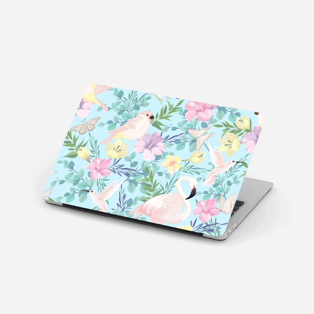 Sticker pour ordinateur portable jungle pastel au flamant rose et aux colibris – Wallnifity® Sticker pour ordinateur portable jungle pastel au flamant rose et aux colibris – Wallnifity®