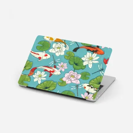 Sticker pour ordinateur portable scène zen de carpes koi et nénuphars – Wallnifity®