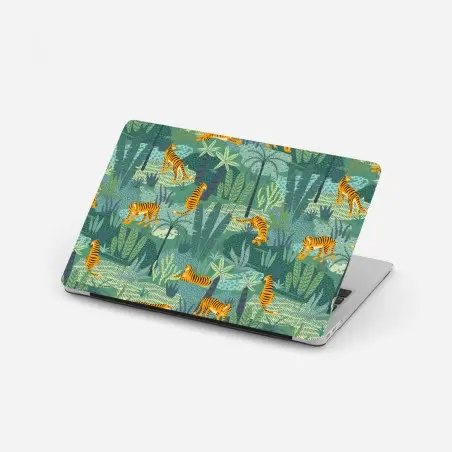 Sticker pour ordinateur portable motif jungle aux tigres stylisés – Wallnifity®