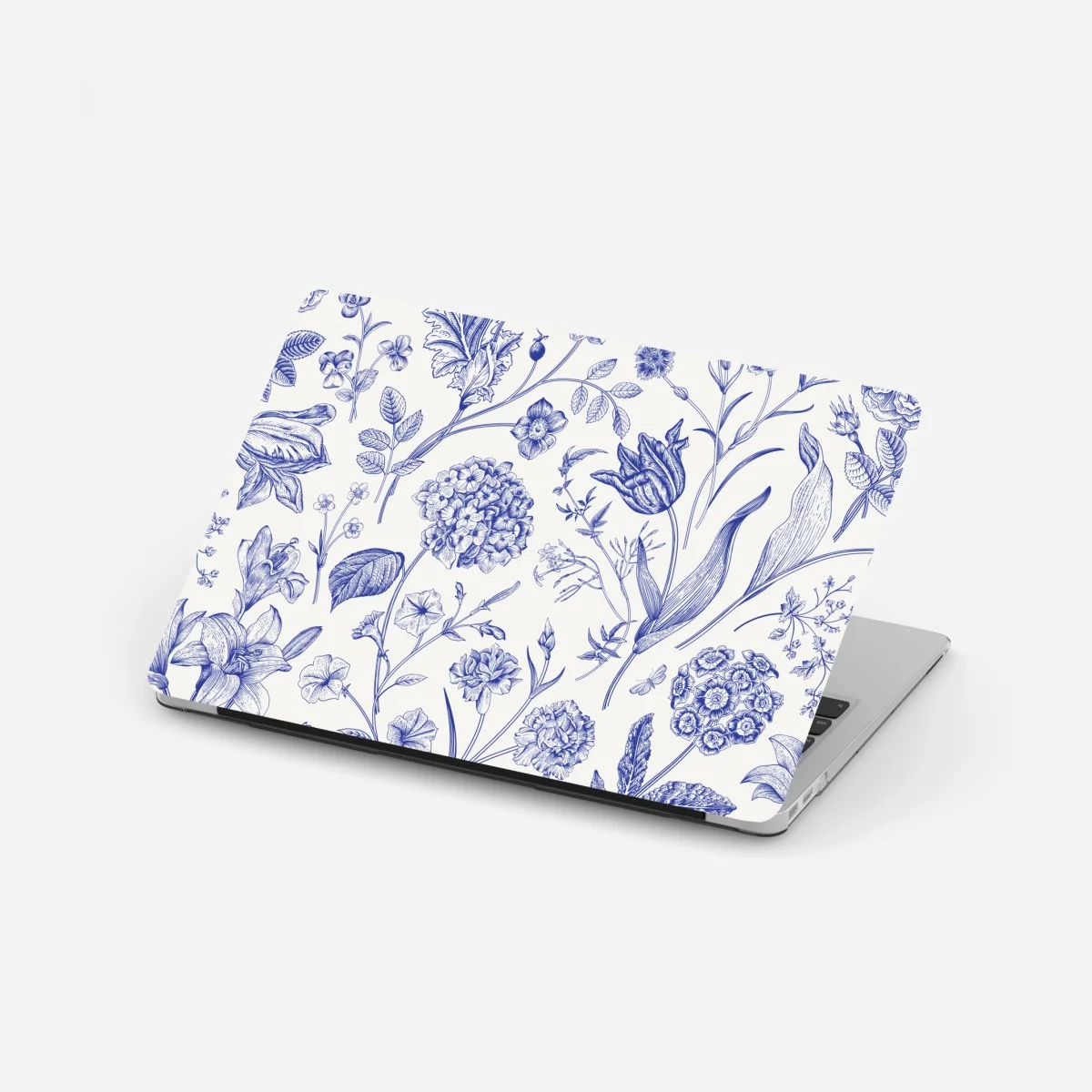 Sticker pour ordinateur portable motif floral toile de jouy bleu classique – Wallnifity® Sticker pour ordinateur portable motif floral toile de jouy bleu classique – Wallnifity®