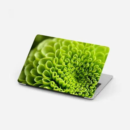 Sticker pour ordinateur portable spirale florale verte en gros plan – Wallnifity®