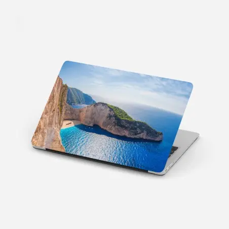Sticker pour ordinateur portable panoramique de Navagio sur l'île de Zakynthos – Wallnifity®