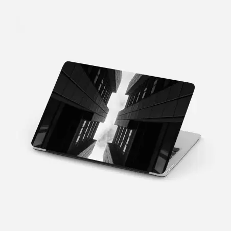 Sticker pour ordinateur portable perspective urbaine verticale entre tours – Wallnifity®
