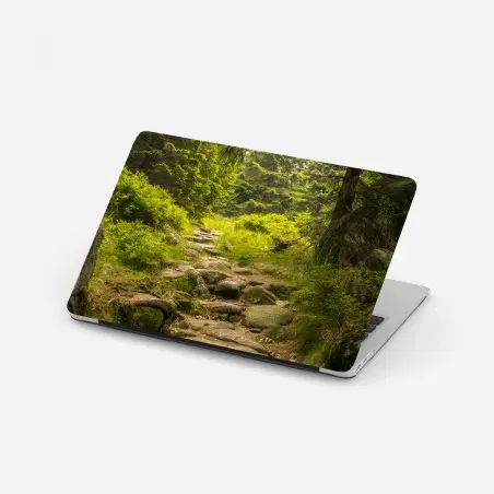 Sticker pour ordinateur portable chemin forestier verdoyant – Wallnifity®