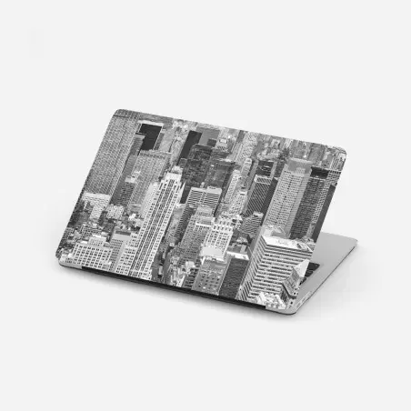 Sticker pour ordinateur portable panorama urbain en noir et blanc de New York – Wallnifity®