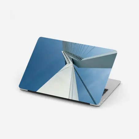 Sticker pour ordinateur portable perspective architecturale d'un pont à haubans – Wallnifity®
