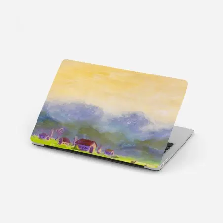 Sticker pour ordinateur portable aube bucolique dans la vallée – Wallnifity®