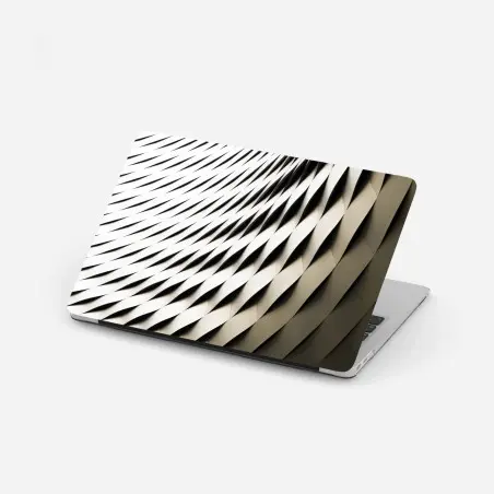 Sticker pour ordinateur portable motif architectural ondulé et monochrome – Wallnifity®