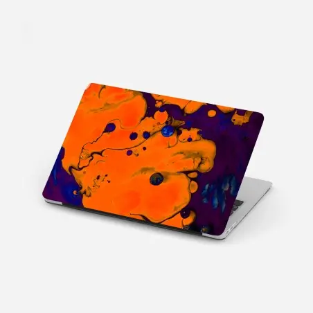 Sticker pour ordinateur portable nuances d'orange sur fond violet profond – Wallnifity®