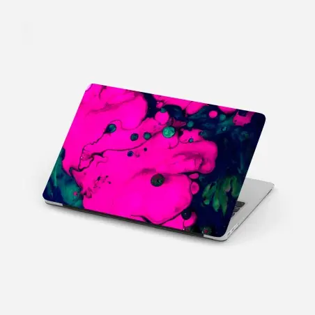 Sticker pour ordinateur portable abstraction néon fuchsia et turquoise – Wallnifity®