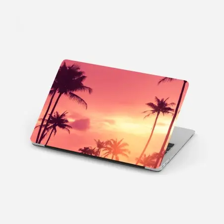 Sticker pour ordinateur portable coucher de soleil tropical aux palmiers – Wallnifity®