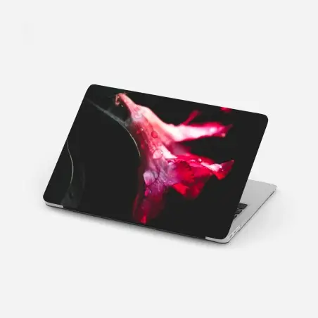 Sticker pour ordinateur portable fleurs rouges en clair-obscur – Wallnifity®