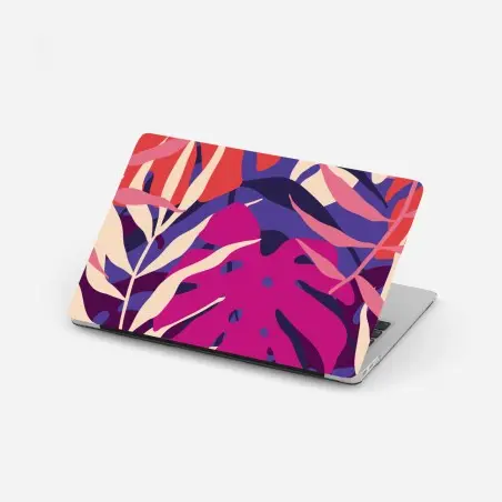 Sticker pour ordinateur portable jungle rétro aux feuilles pastel – Wallnifity®
