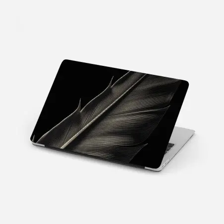Sticker pour ordinateur portable plume délicate en noir et blanc – Wallnifity®