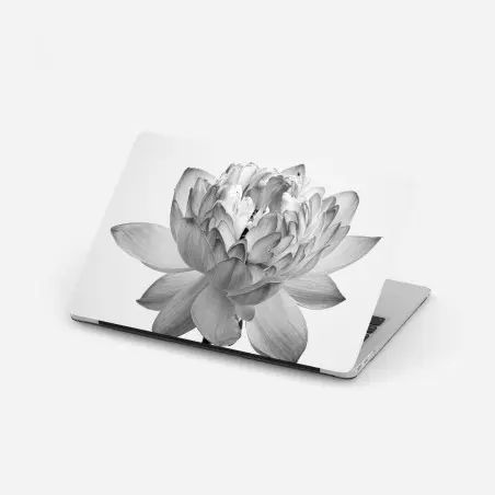 Sticker pour ordinateur portable fleur de lotus monochrome élégante – Wallnifity®