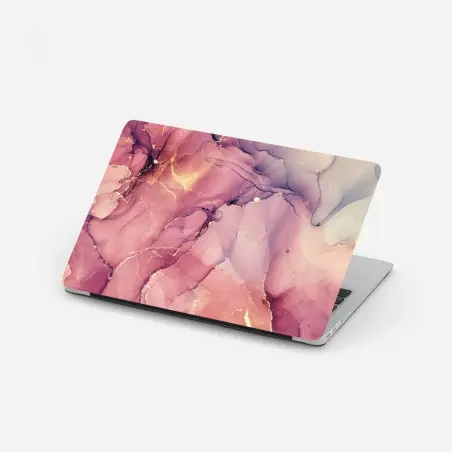 Sticker pour ordinateur portable abstraction marbrée rosée aux reflets dorés – Wallnifity®