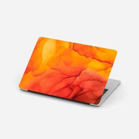 Sticker pour ordinateur portable fusion d'encre orange et rouge – Wallnifity®