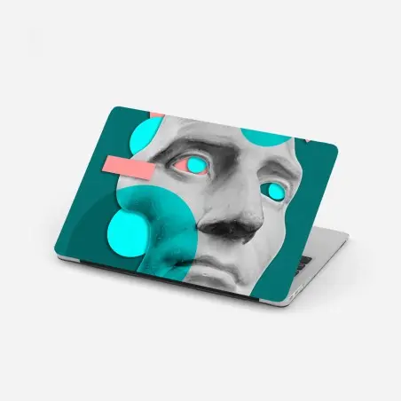 Sticker pour ordinateur portable visage antique en collage géométrique – Wallnifity®