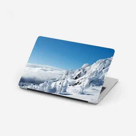 Sticker pour ordinateur portable panorama hivernal au sommet enneigé – Wallnifity®