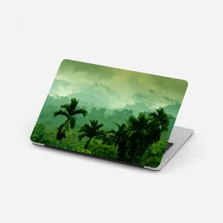 Sticker pour ordinateur portable panorama de forêt tropicale brumeuse – Wallnifity®