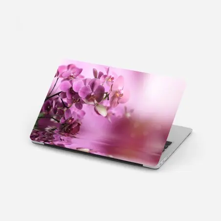 Sticker pour ordinateur portable orchidées roses en reflet apaisant – Wallnifity®