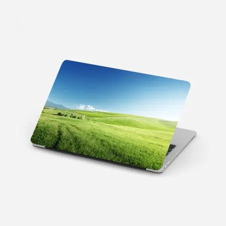 Sticker pour ordinateur portable collines verdoyantes sous ciel bleu – Wallnifity®