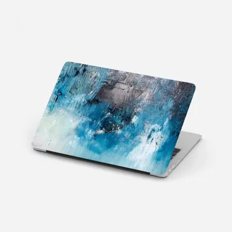 Sticker pour ordinateur portable océan abstrait en textures bleues – Wallnifity®