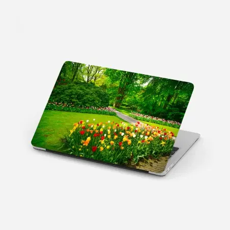 Sticker pour ordinateur portable jardin de Keukenhof en fleurs – Wallnifity®