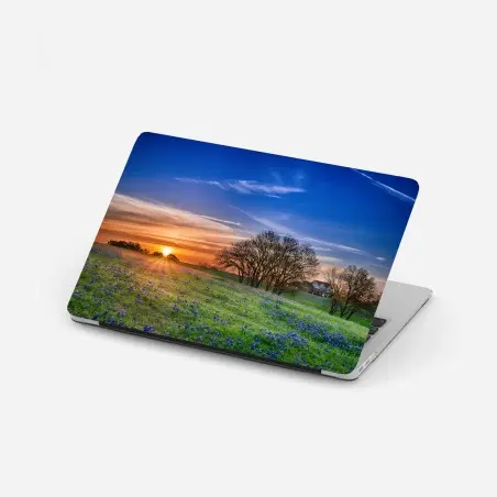 Sticker pour ordinateur portable champ de bluebonnets du Texas au lever du soleil – Wallnifity®